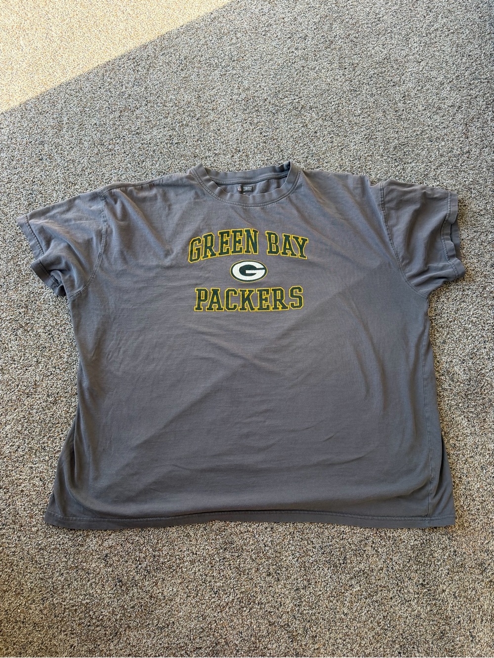 Green Bay Packers NFL Team Apparel Gray Graphic T Shirt Men's 5XL Football